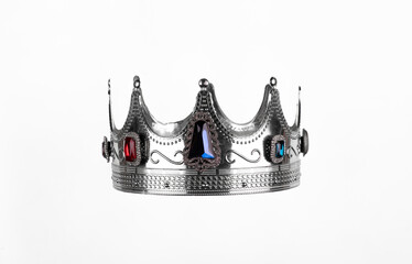 silver king crown isolated on white background