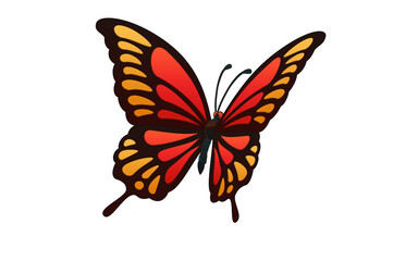 butterfly simple perspective vector illustration white backbround 나비 일러스트