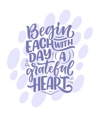 Hand drawn lettering quote about Gratitude. Cool phrase for print and poster design. Inspirational slogan. Vector