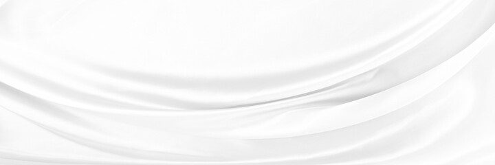 White gray satin texture that is white silver fabric silk panorama background with beautiful soft blur pattern natural.