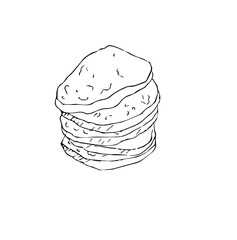 Pancakes for breakfast. Vector illustration