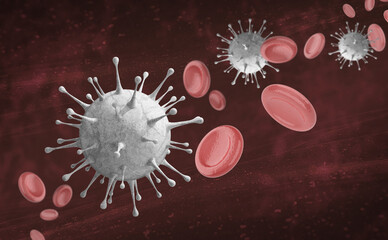 blood cell  virus 3d