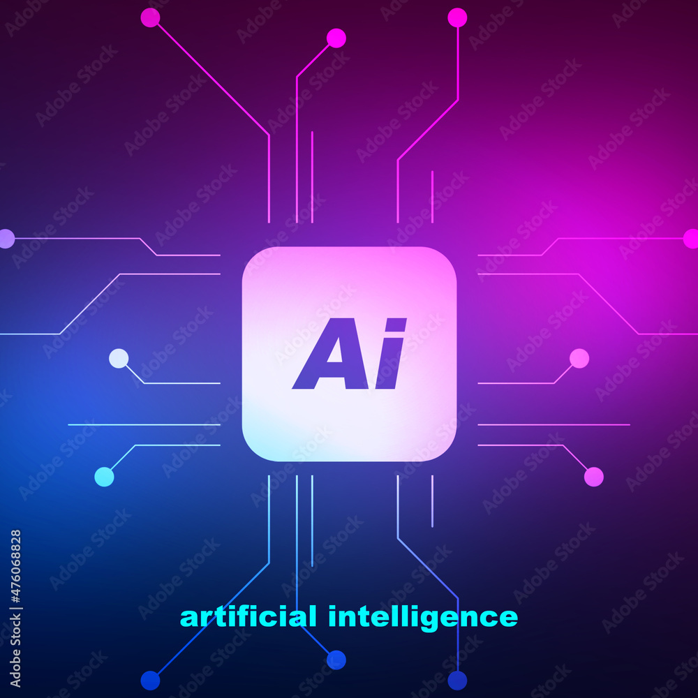 Poster 2d rendering artificial intelligence (ai) concept