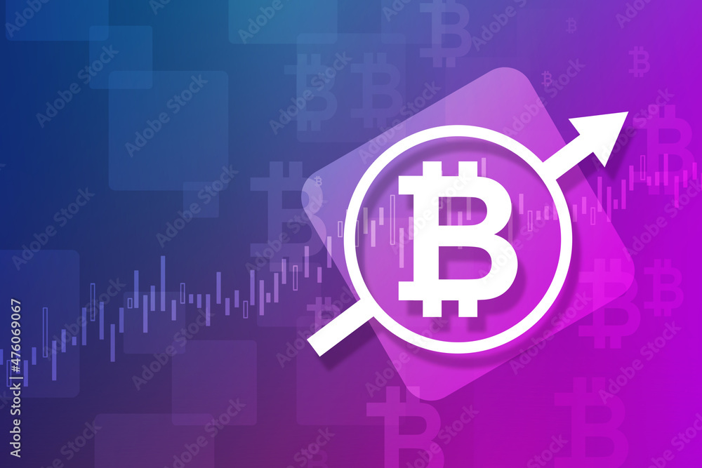 Poster 2d rendering bitcoin sign concept