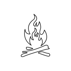image of a campfire on a white background, vector illustration