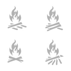 image of a campfire on a white background, vector illustration
