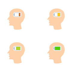 icon energy level at zero, fatigue, vector illustration