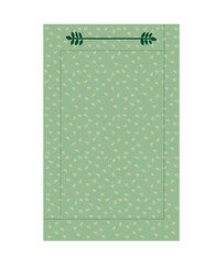 paper with leaves. green note paper. thin yellow leaves elegant lines class appearance