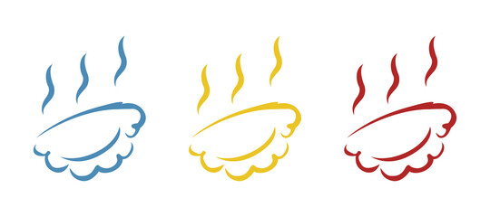 dumpling icon, on a white background, vector illustration