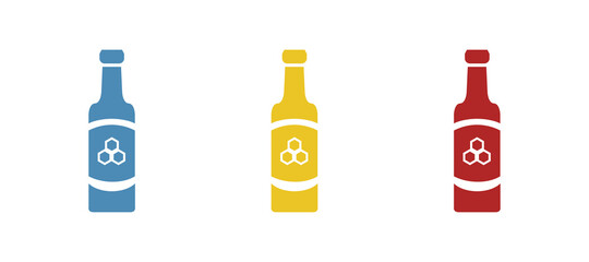 icon of honey in a bottle, vector illustration
