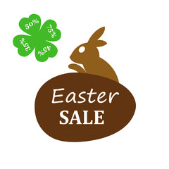 concept of easter bunny, sale, holiday, vector illustration