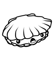 Ängstliche erschrockene Muschel 