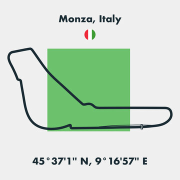 Race tracks, circuit for motorsport and auto sport. Monza, Italy.
