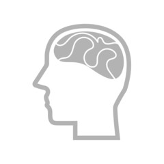 head and brain icon on a white background, vector illustration