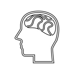 head and brain icon on a white background, vector illustration
