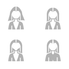 woman icon on a white background, vector illustration