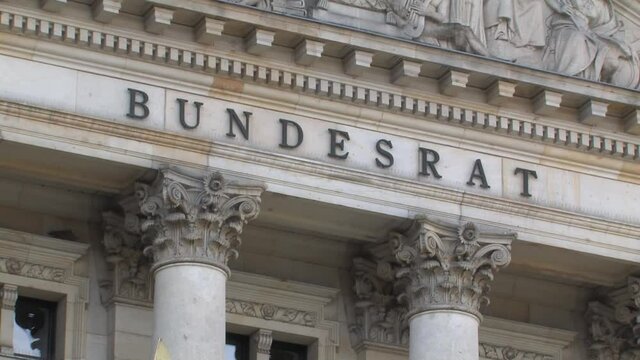 Close up of Federal Council of Germany, Bundesrat in Berlin, Germany.