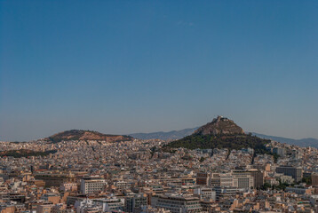 City Panorama of Athens, Mount Lycabettus and Turkovunya