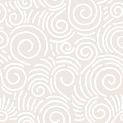 Curve line vector seamless pattern. Trendy and simple background