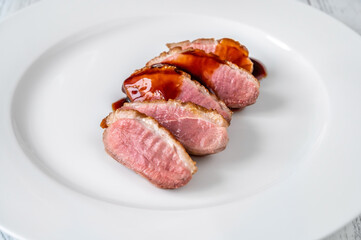 Fried duck breast