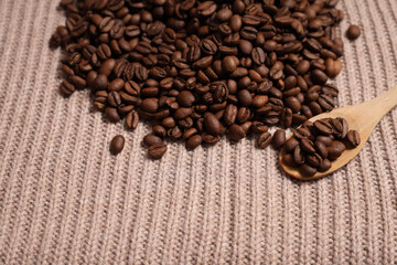 coffee beans on burlap