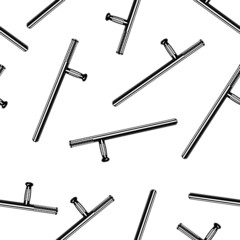 Seamless pattern of vintage monochrome police baton illustration. Vector illustration template.