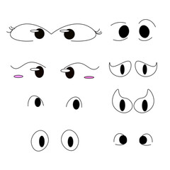 Cartoon eyes pack. Comic watching, funny human doodle pair eye vector illustration set. - 476077454