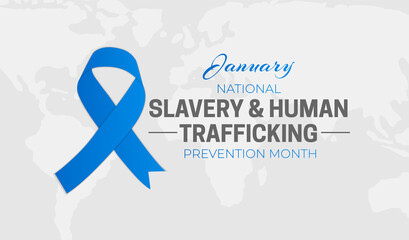 Slavery and Human Trafficking Prevention Month Background Illustration Banner