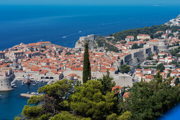 View of the old landmark Dubrovnik old town, Croatia, Adriatic coast