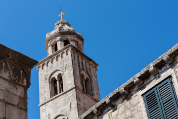 Fototapeta na wymiar View of the ancient buildings in the famous landmark, Dubrovnik old town, Croatia, Adriatic coast