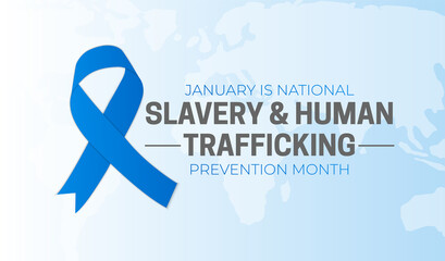 January is National Slavery and Human Trafficking Prevention Month Background Illustration Banner