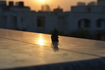 Green aventurine crystal lord ganesha with sunset 