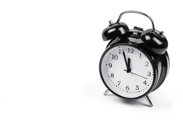 Black alarm clock isolated