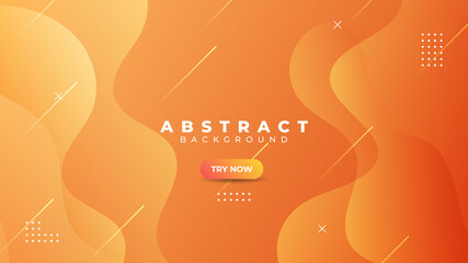 Abstract gradient geometric background with orange and yellow. Liquid composition. Vector illustration