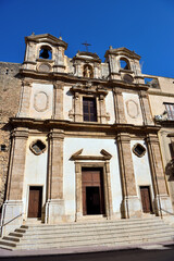 Fototapeta na wymiar church of saints paolo and bartolomeo in baroque style alcamo province of trapani sicily italy