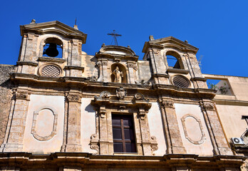 church of saints paolo and bartolomeo in baroque style alcamo province of trapani sicily italy - obrazy, fototapety, plakaty
