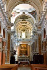 Fototapeta na wymiar interior of the basilica of Santa Maria Assunta, also known as the mother church, beginning of construction Alcamo Italy