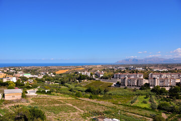 Fototapeta na wymiar promenade and view of Alcamo Sicily Italy