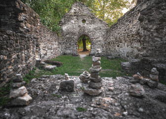 Medieval ruin temple at lake Balaton, Hungary