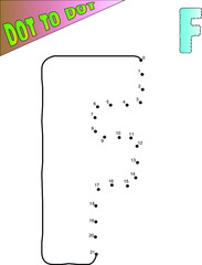 F alphabet connect the dots counting number dot to dot games for children