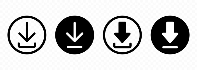 Download icon set vector. Upload files. Vector line icon for Business and Advertising