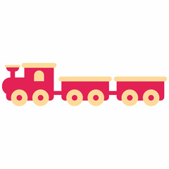 Naklejka premium Cute toy train with wagons