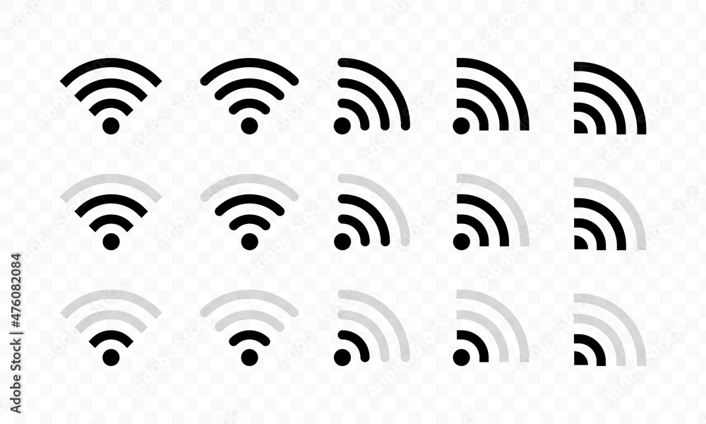 Poster wifi icon set. internet signal. wireless connect. vector line icon for business and advertising