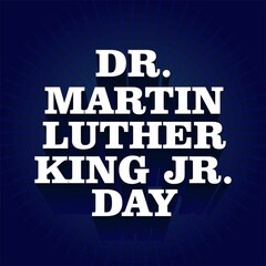 Martin Luther King Day typography design vector stock illustration in black and white