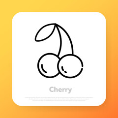 Cherry line icon. Fruit icon. Vector line icon for Business and Advertising