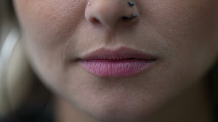 Fototapeta premium Beautiful natural casual smile mouth closeup