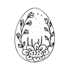 Easter egg. Vector clipart. Hand drawn