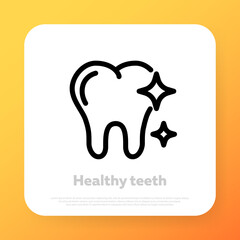 Healthy teeth icon. Dental and dentistry concept. Dental teeth care. Vector line icon for Business and Advertising
