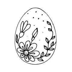 Easter egg. Vector clipart. Hand drawn