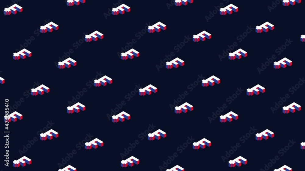 Aufkleber swiss franc isometric symbols in animated pattern on a dark background. seamless loop animation